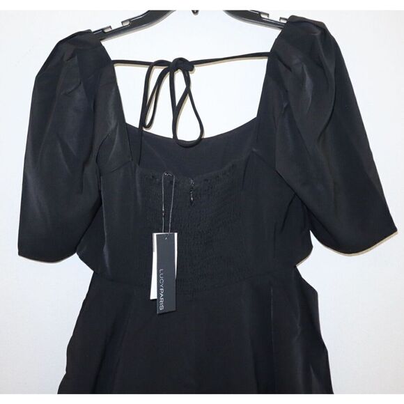 Lucy Paris BL-DR8040 Women's Sz Small Black Venice Cut-Out Short Mini Dress $88 - Picture 4 of 12